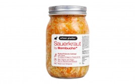 Urban Platter Sauerkraut by Bombucha Pickled Probiotic Cabbage with Carrot  Glass Jar  450 grams
